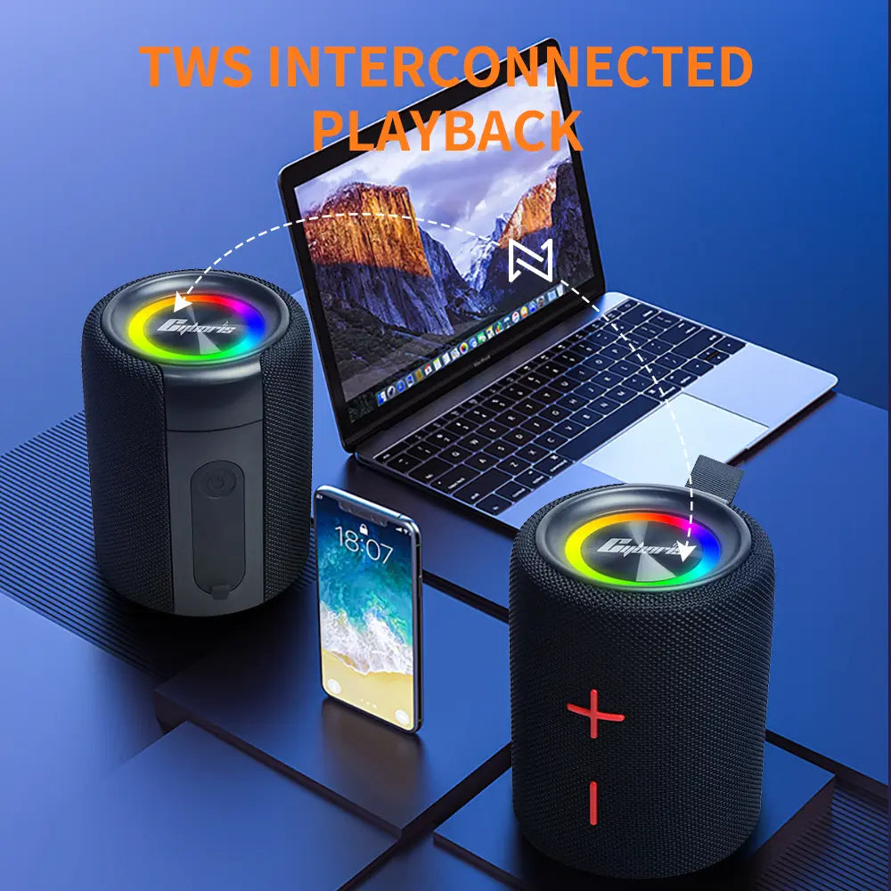 CYBORIS S11 Plus/S11 2 in 1 Bluetooth Speaker 40W/20W High Volume Stereo IPX6 Waterproof 24 Hours Play Time Bluetooth V5.3 Connectable for Smartphones & More Bluetooth Speaker Subwoofers Audio Magnetic Summervibes
